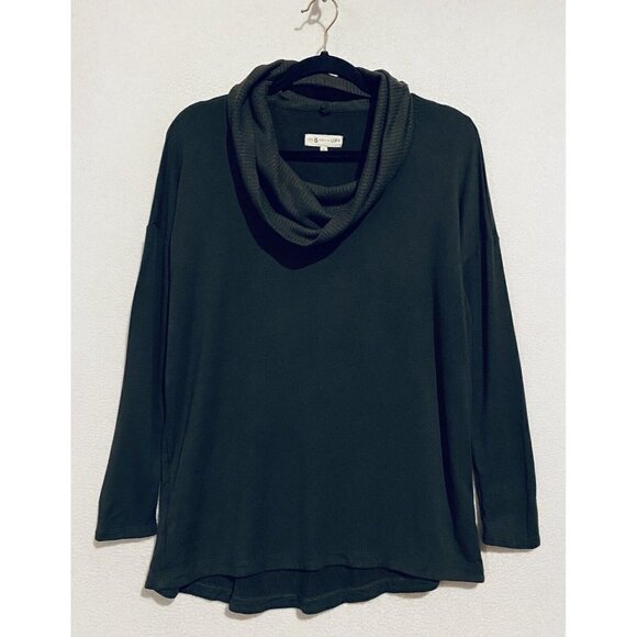 Lou Grey LOFT Top Womens Medium Gray Signature Softblend Knit Lite Cowl Neck - Picture 1 of 6